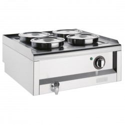 Buffalo 600 Serie 4-Pot Bain Marie RVS Zilver