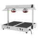 Buffalo food warmer met gantry 2x GN 1/1 – RVS & glas, zilver