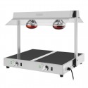 Buffalo food warmer met gantry 2x GN 1/1 – RVS & glas, zilver