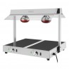 Buffalo food warmer met gantry 2x GN 1/1 – RVS & glas, zilver