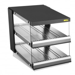 Buffalo Schuin Kanaal Voedselverwarmer 2 Planken - Zwart