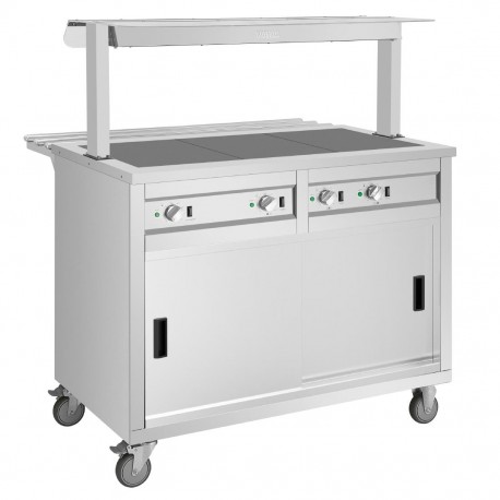 Buffalo mobiele uitgiftewagen met verwarmd blad – 3x GN 1/1