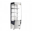 Buffalo slanke verwarmde multideck – warmhoudvitrine RVS & glas, zilver