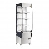 Buffalo slanke verwarmde multideck – warmhoudvitrine RVS & glas, zilver