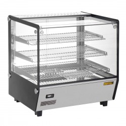 Buffalo Vierkante Geverwarmde Display Merchandiser 120L - RVS & Glas, Zwart