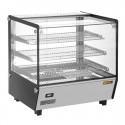 Buffalo Vierkante Geverwarmde Display Merchandiser 120L - RVS & Glas, Zwart
