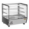 Buffalo Vierkante Geverwarmde Display Merchandiser 120L - RVS & Glas, Zwart