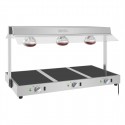 Buffalo warmhoudplaat met warmtelamp 3x GN 1/1 – RVS & Glas