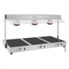 Buffalo warmhoudplaat met warmtelamp 3x GN 1/1 – RVS & Glas