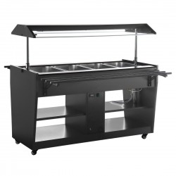 Buffalo Warmhoud Buffet Bar Zwart - Bain-Marie Saladebar 4x GN1/1