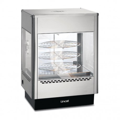 Lincat pizza warmhoudvitrine UM50 - RVS & gehard glas, Zilver