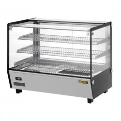 Buffalo vierkante warmhoudvitrine 160L - RVS & glas display merchandiser