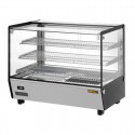 Buffalo vierkante warmhoudvitrine 160L - RVS & glas display merchandiser
