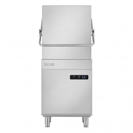 Buffalo Digitale Doorvoervaatwasmachine met Afvoerpomp 9,7kW Drie Fasig – RVS Zilver