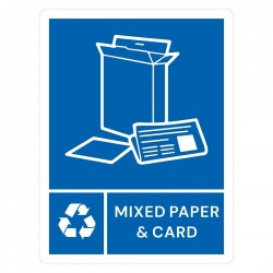 Jantex Slim Bin Label Gemengd Papier & Karton - Blauw