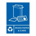 Jantex Slim Bin Label Gemengd Papier & Karton - Blauw
