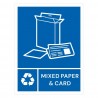Jantex Slim Bin Label Gemengd Papier & Karton - Blauw
