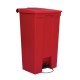 Rubbermaid pedaalemmer rood 87L – duurzame afvalbak van polyethyleen