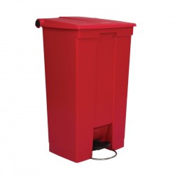 Rubbermaid pedaalemmer rood 87L – duurzame afvalbak van polyethyleen