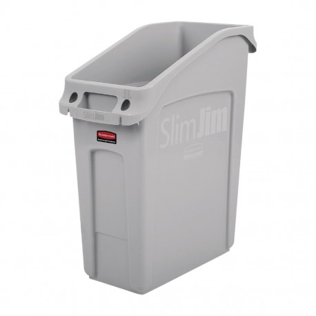 Slim Jim afvalbak grijs 49L | Compacte polyethyleen onderbouwbak