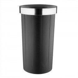 Bolero Ronde Zwarte Afvalbak met Open Deksel 60L – Polypropyleen
