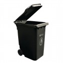 Rolcontainer zwart 240L Charles Bentley – Polyethyleen afvalcontainer met wielen