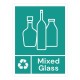 Jantex Slim Bin Label Gemengd Glas – Groen Afvalsticker voor Afvalbakken