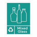 Jantex Slim Bin Label Gemengd Glas – Groen Afvalsticker voor Afvalbakken