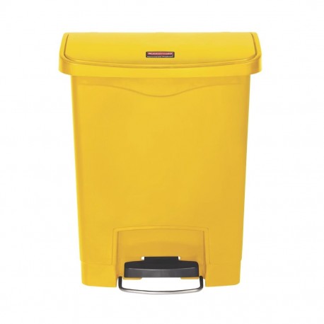 Rubbermaid Slim Jim Front Step pedaalemmer 30L geel - polyethyleen afvalbak