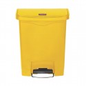 Rubbermaid Slim Jim Front Step pedaalemmer 30L geel - polyethyleen afvalbak
