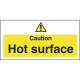 Vogue waarschuwingsbord 'Caution - Hot surface' vinyl 100x200mm
