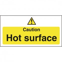 Vogue waarschuwingsbord 'Caution - Hot surface' vinyl 100x200mm