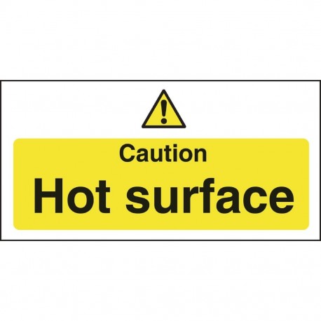 Vogue waarschuwingsbord 'Caution - Hot surface' vinyl 100x200mm