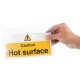 Vogue waarschuwingsbord 'Caution - Hot surface' vinyl 100x200mm
