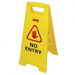 Jantex waarschuwingsbord "No entry" - geel vloerbord 64 cm
