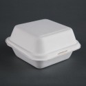 Fiesta Compostable bagasse hamburgerbakjes 153mm - wit (500 stuks)