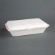 Composteerbare bagasse voedseldozen 24,8cm wit met deksel (250 stuks)