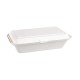 Composteerbare bagasse voedseldozen 24,8cm wit met deksel (250 stuks)