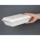 Composteerbare bagasse voedseldozen 24,8cm wit met deksel (250 stuks)