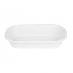 Fiesta Composteerbare Bagasse Ovale Containers 850ml – Afhaalverpakking (100 stuks)