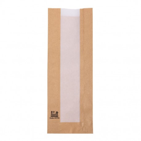 Fiesta Composteerbare Baguettezakken met Glasine Venster 300x100x60mm (1000 stuks)