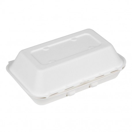 Fiesta Composteerbare Bagasse Voedselcontainers 400x335mm (200 stuks) - Wit