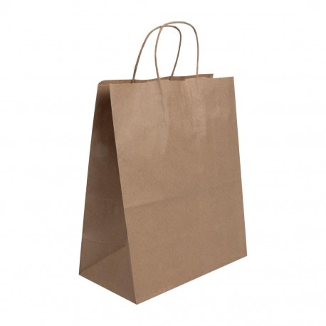 Fiesta Recyclable Bruine Papieren Tassen met Twist Handle - Groot (250 stuks)