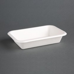 Fiesta Compostable composteerbare voedselbakjes 455ml – Bagasse, Wit (50 stuks)