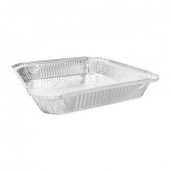 Fiesta Recyclebare Ondiepe Foliecontainers 1580ml (200 Stuks) - Zilveren Aluminium Bakjes