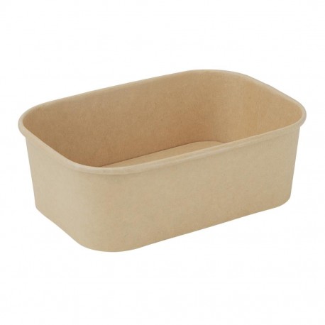 Fiesta Recyclable rechthoekige afhaalbakjes 750ml, bruin (300 stuks)
