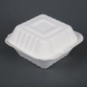 Fiesta Compostable bagasse hamburgerbakjes 152mm - Wit (500 stuks)