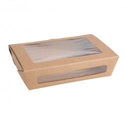 Fiesta Compostable composteerbare saladebakken met PLA venster 1200ml - 200 stuks
