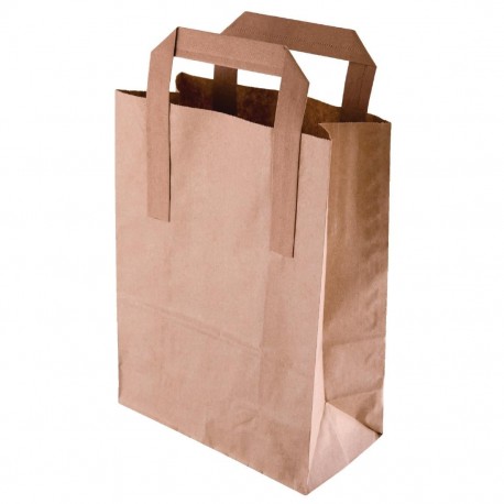 Fiesta Recycleerbare Platte Handvat Bruine Papieren Tassen Groot (250 stuks)