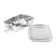 Fiesta herbruikbare RVS meeneemcontainer 180x120mm - zilver